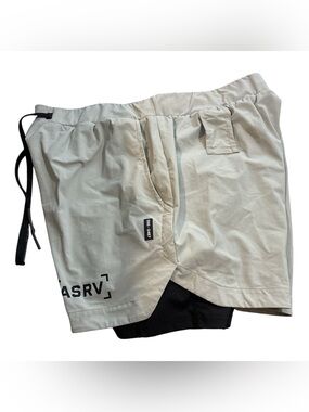ASRV Men's Light Gray Athletic Shorts with Black Liner